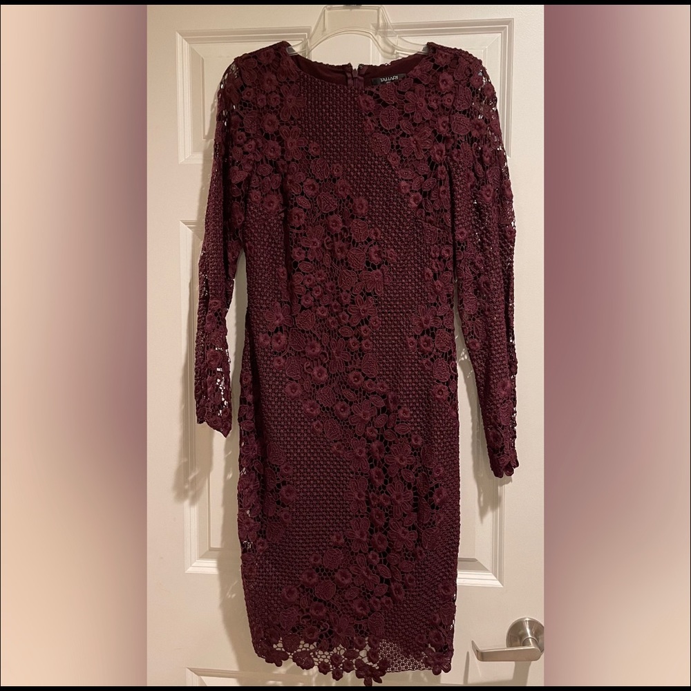 Long Sleeve Purple Lace Dress
